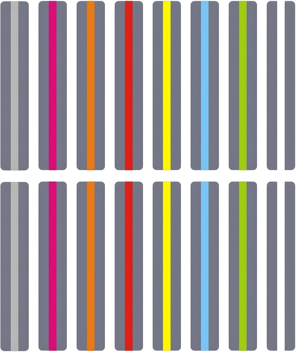 Kleurrijke leesstrips van 16 x 1.2 x 1.3 cm, leeshulpmiddel voor dyslexie, visuele stressvermindering en handige boekenleggers voor kinderen en studenten