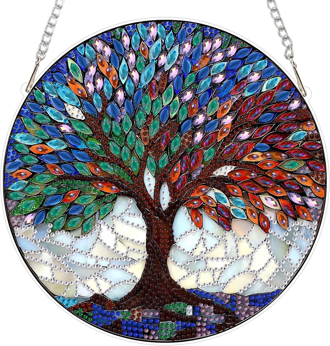 Diamant schilderen set - kleurrijke levensboom - speciale vormen kristallen suncatcher - ontspannend DIY kunstwerk - ShopVlot