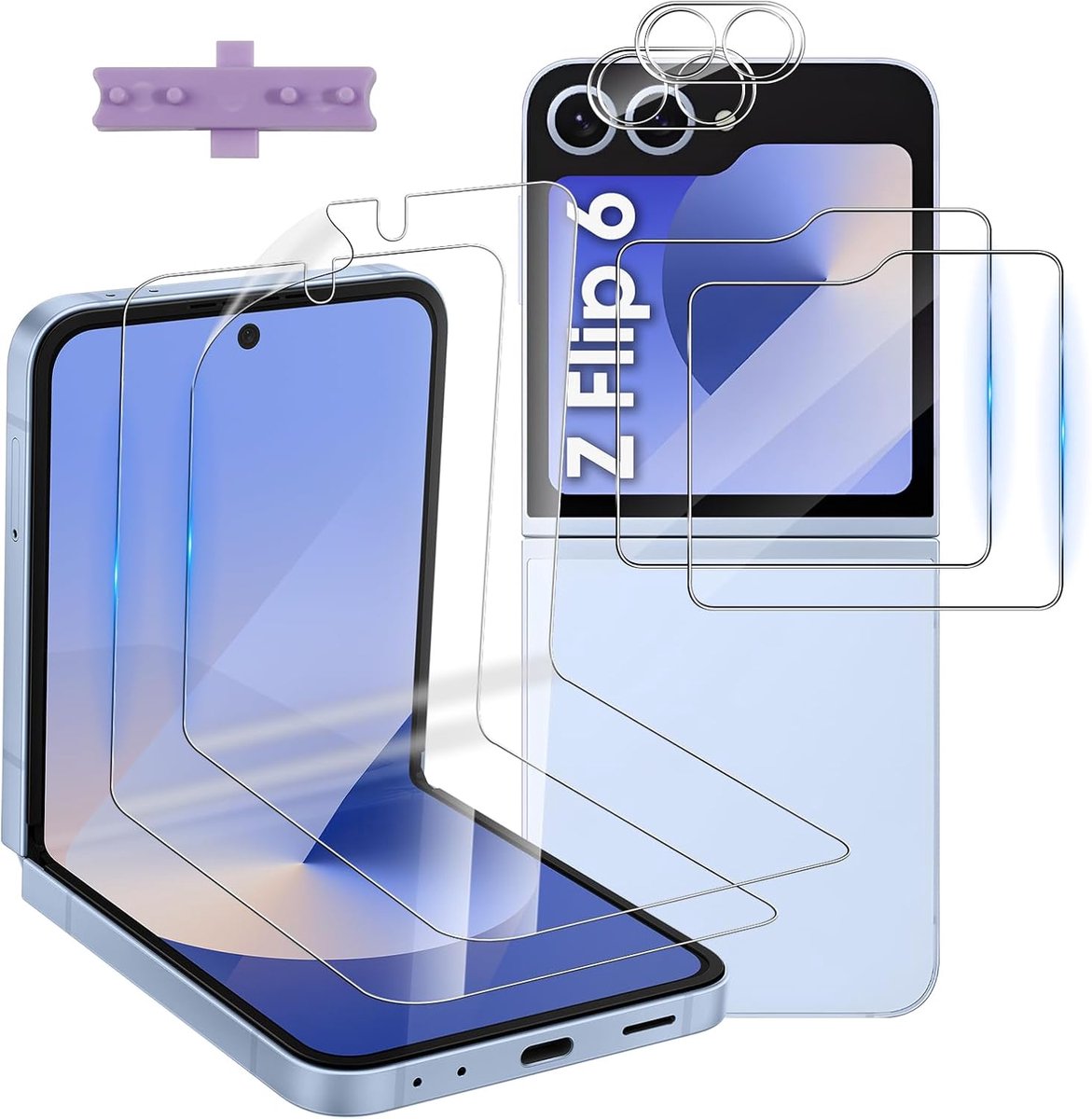 Displaybeschermfolie voor Samsung Galaxy Z Flip 6 - gehard glas en TPU - HD-film met 9H hardheid - optimale bescherming - ShopVlot
