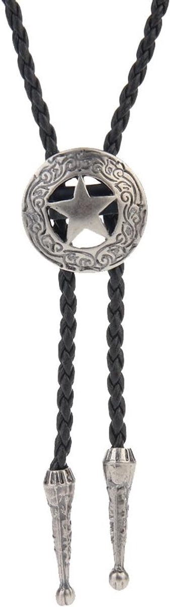 Bolo Tie - Handgemaakt Zwart Vintage Turquoise Hanger - Voor Mannen en Vrouwen - Unieke Cowboy Stijl - ShopVlot