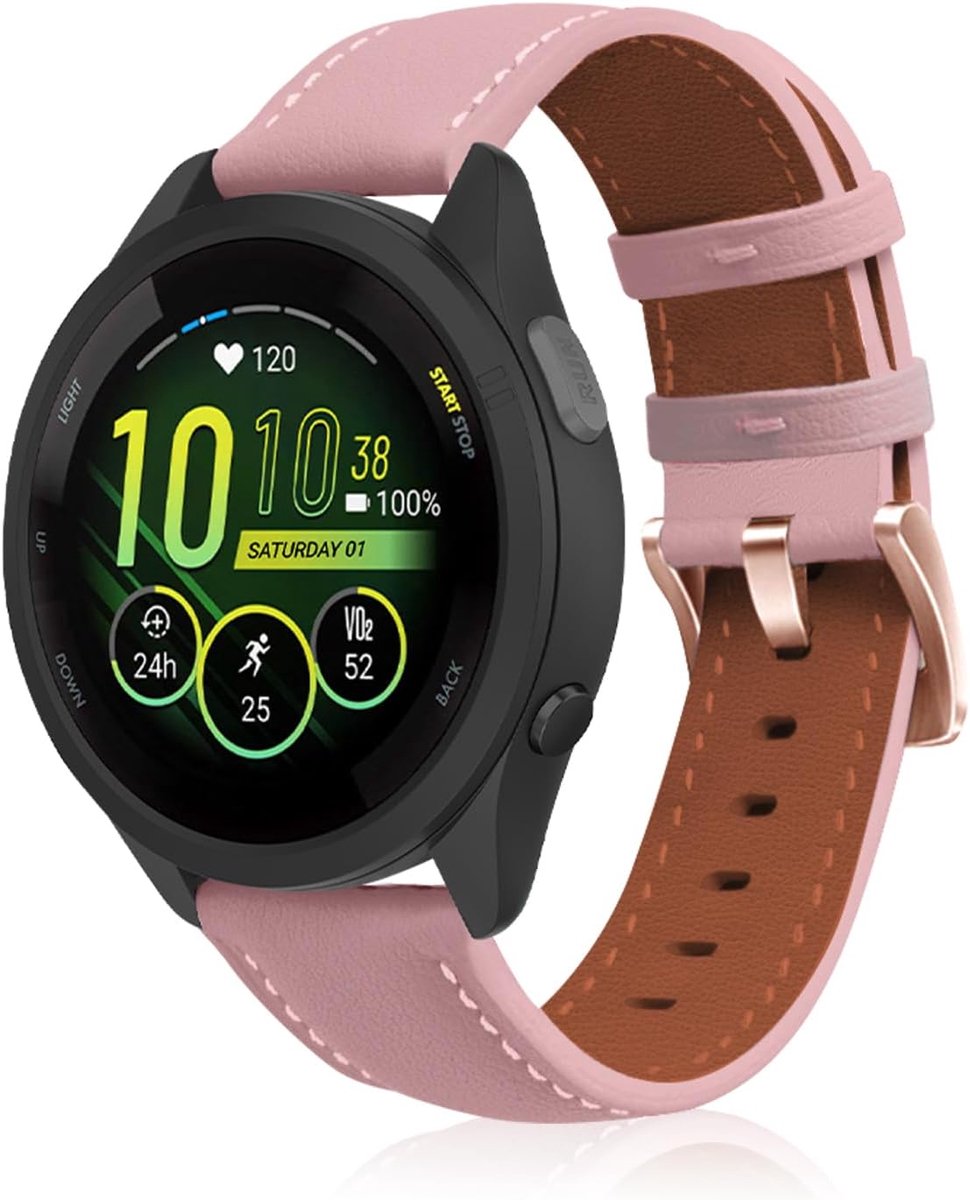 Leren horlogeband 18 mm/20 mm - compatibel met Garmin/Amazfit - stijlvol en comfortabel - perfecte vervanging - ShopVlot