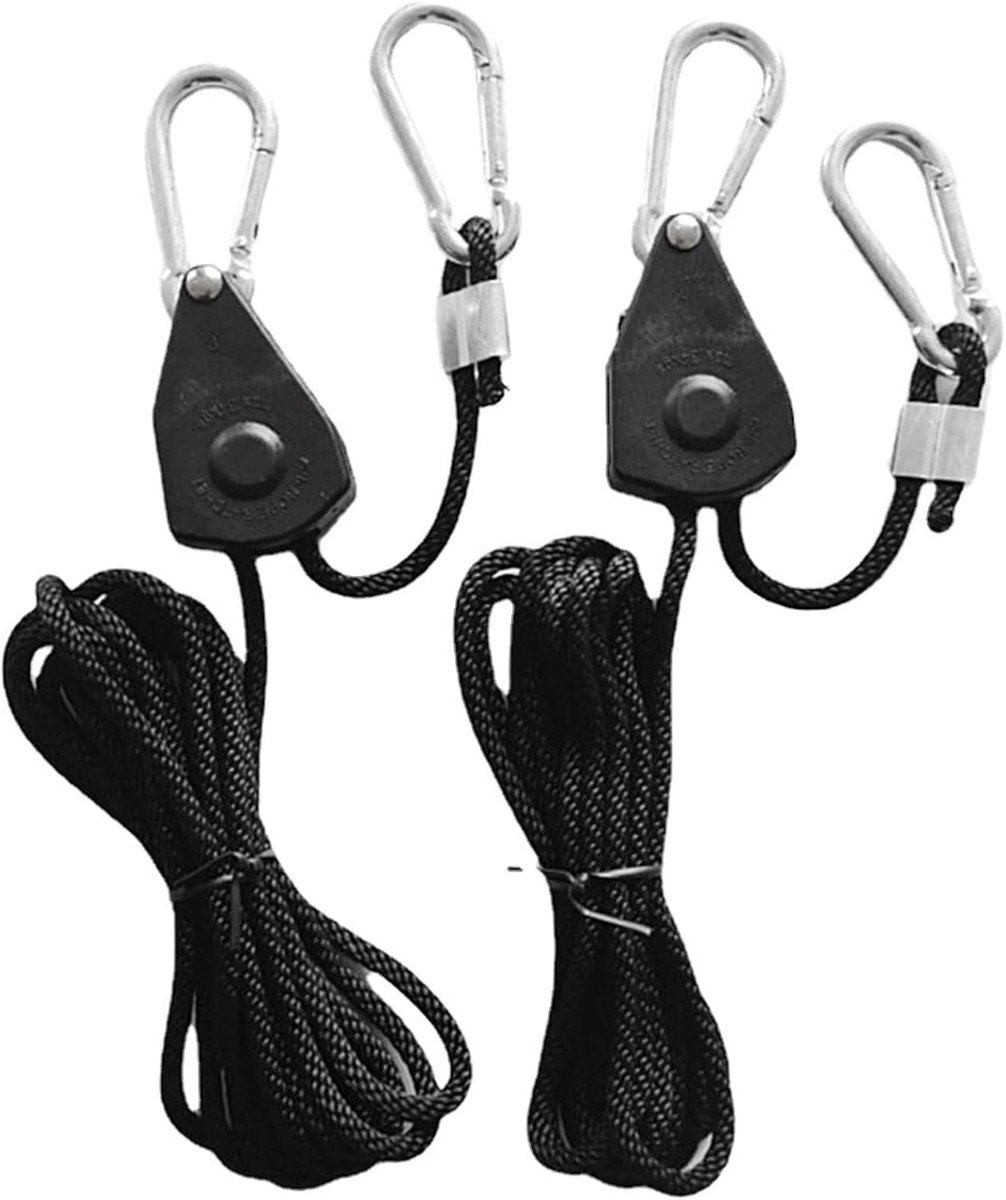 Grow Light Ratchet Hangers - Verstelbare Touwophang - Zwart - Eenvoudig en veilig tillen - ShopVlot