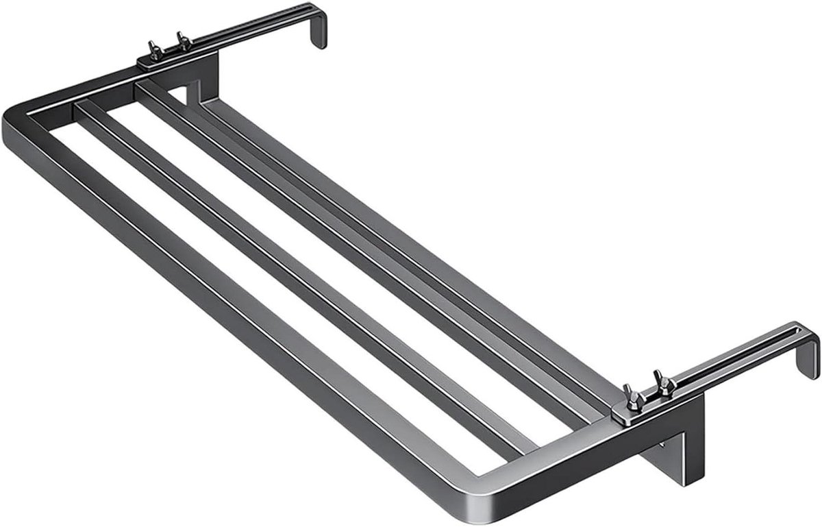 Radiator Droogrek - Kledinghanger Plank - Kleding Drogen - Koolstofstaal Constructie - 50kg Draagkracht - Zwart