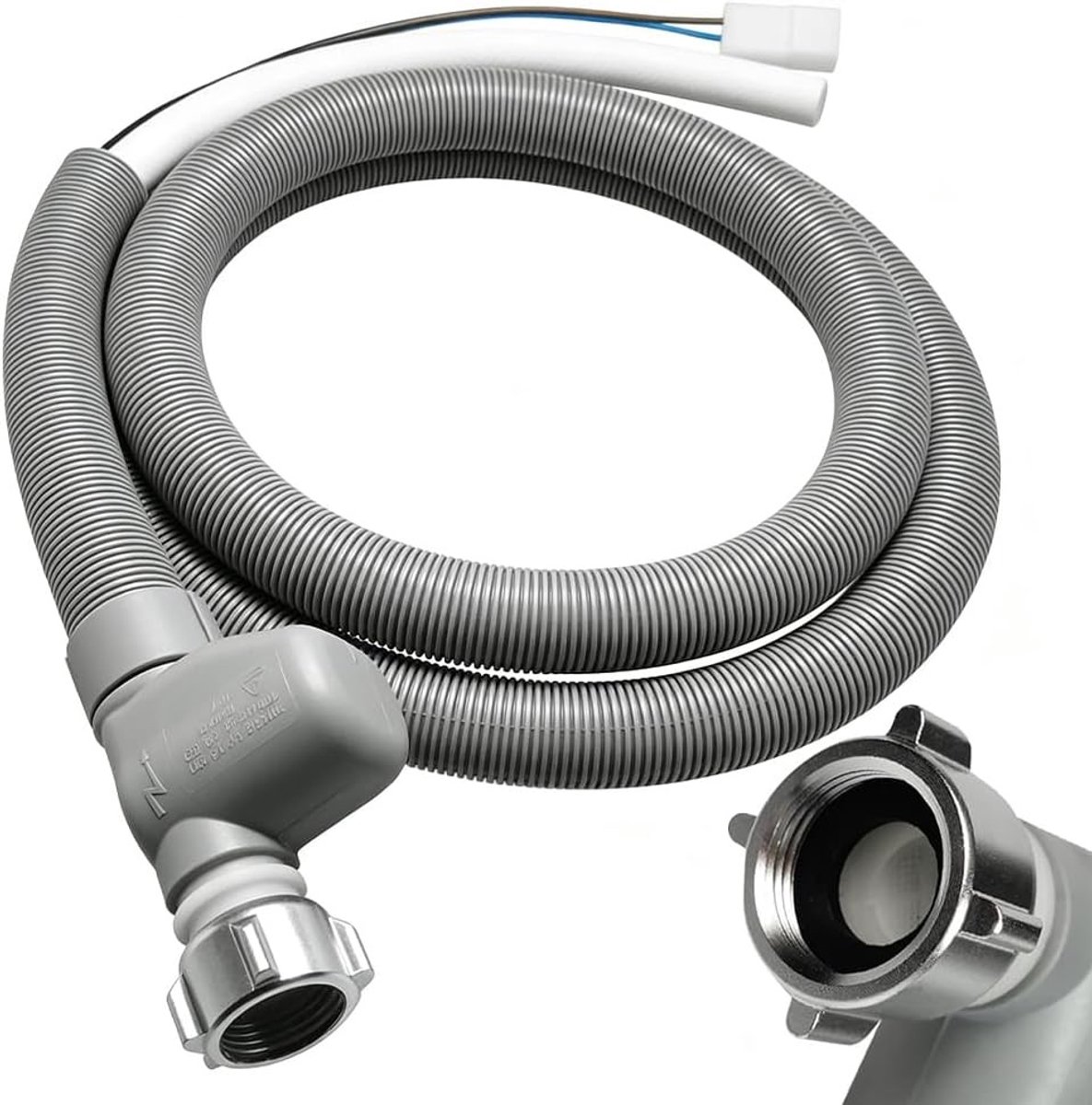 Universele Inlaatwaterslang 1.85 m voor Wasmachines en Vaatwassers, 3/4 inch Aansluiting, Vervangingsslang voor Diverse Merken en Modellen