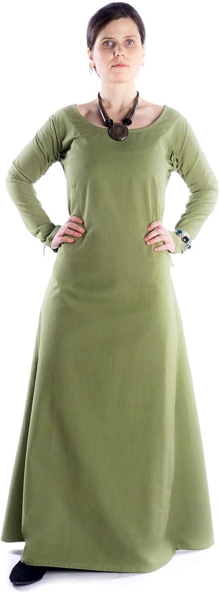 Medieval dress Hildegune made of cotton light blue, light green, royal blue, red, white S/M, L/XL, XXL/XXXL wall LARP - ShopVlot