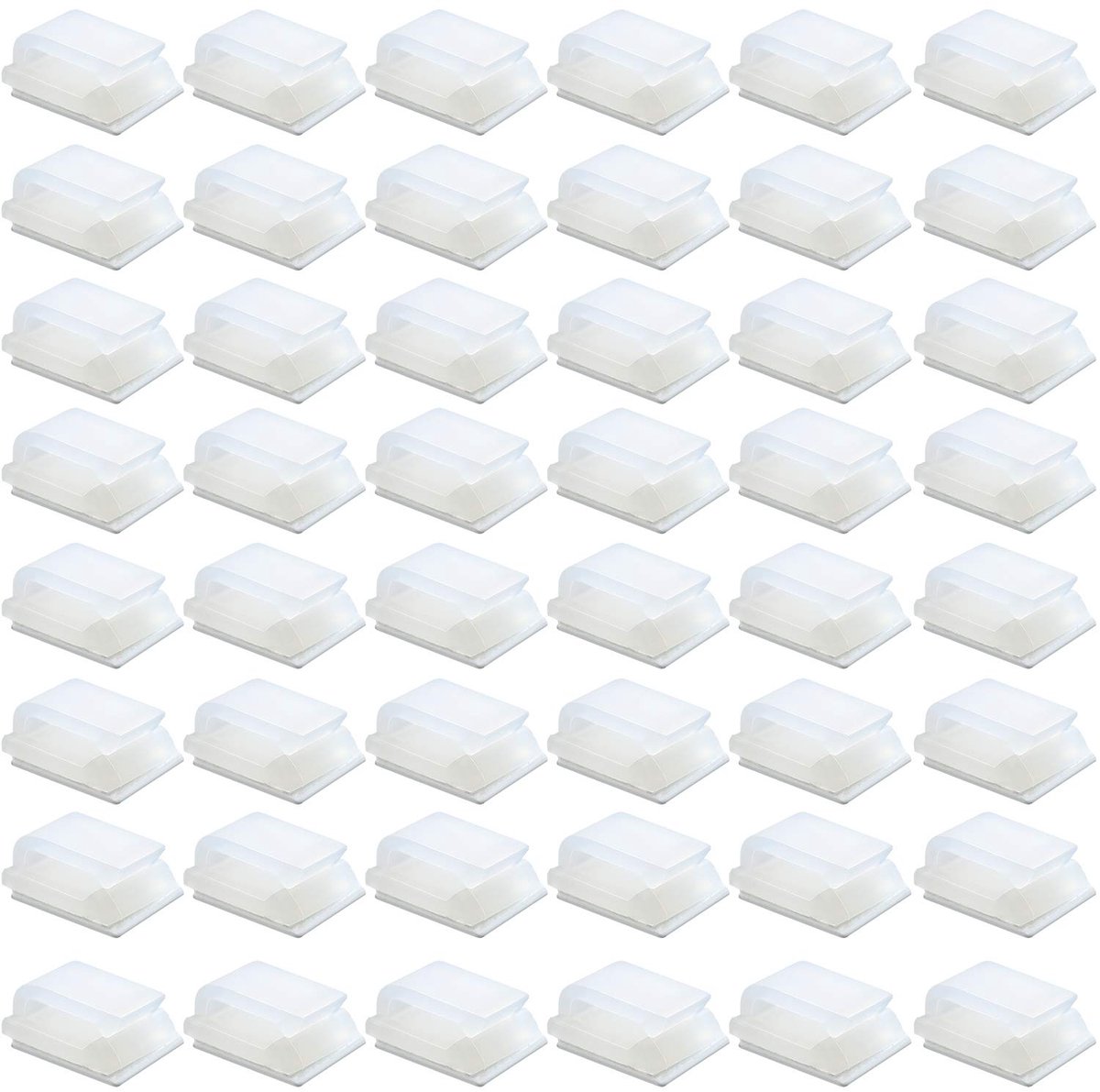 Pack of 50 Self Adhesive Cable Clips, Electrical Wires, Cable Management Clips for Car, Office, Home (13x10mm, White) - ShopVlot