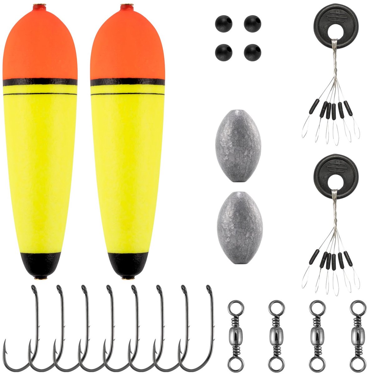 Alwonder 15g makreel visdobber set voor makreel vissen inclusief kralen, aashouderhaken, draaibare en vlotterstops - ShopVlot