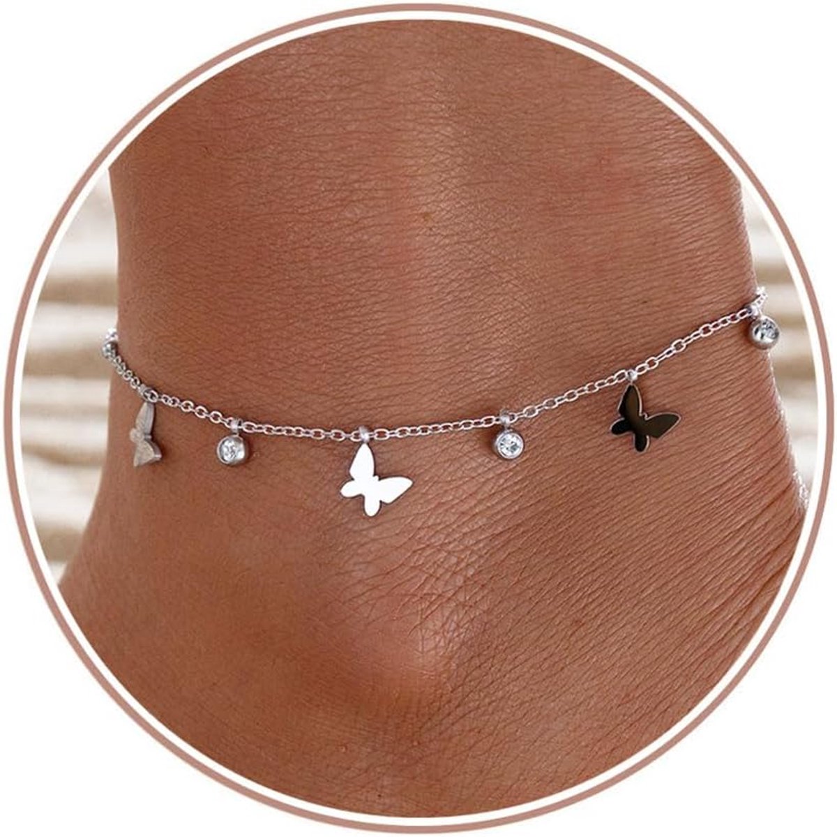 LAURITAMI Titanium Ankle Bands for Women Layered Ankle Straps for Women Beach Anklets Summer Waterproof Ankle Straps - ShopVlot