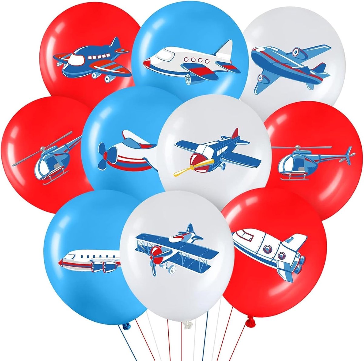 DazzJoy 18 stuks vliegtuigdecoratie verjaardagsballonnen - ShopVlot