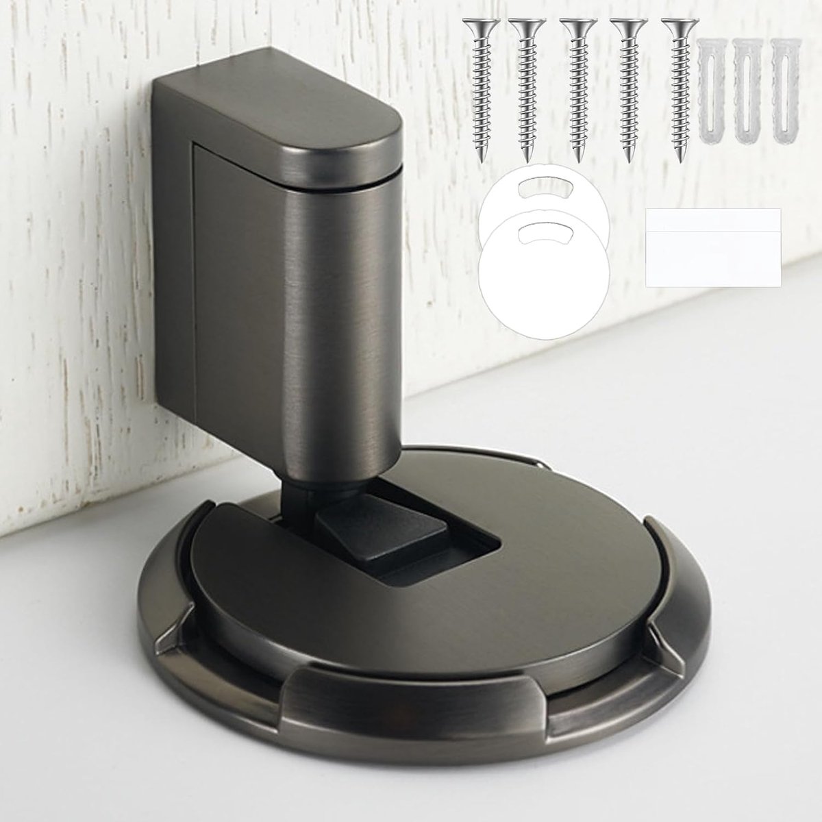 LUKIUP Invisible Magnetic Door Stopper, Self Adhesive Heavy Duty Door Holder, Door Stopper, No Drilling, Height - ShopVlot