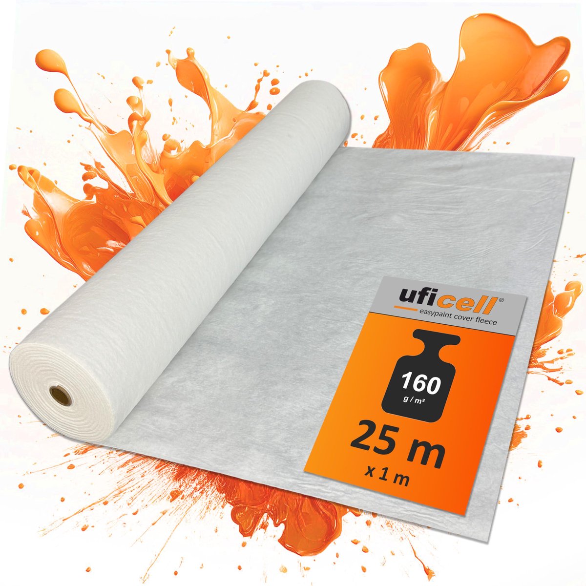 Zelfklevend Afdekvlies voor Schilderwerken 25 m² - Premium Beschermfolie voor Vloeren - Schildervlies 160 g/m² met Antislip Onderlaag - Bescherming voor Parket, Laminaat en Tegels tijdens Renovatie en Verfwerk