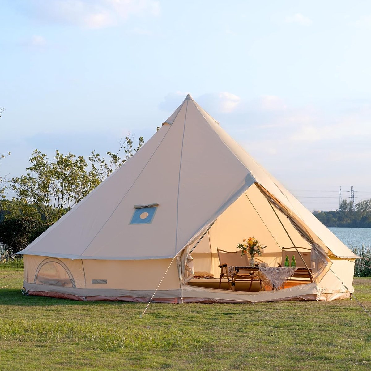 Oxford Bell Tent voor Familie Camping - Ruime 5M Yurt met Kachel Jack, Grote Glamping Tenten voor 6-8 Personen, 4 - ShopVlot
