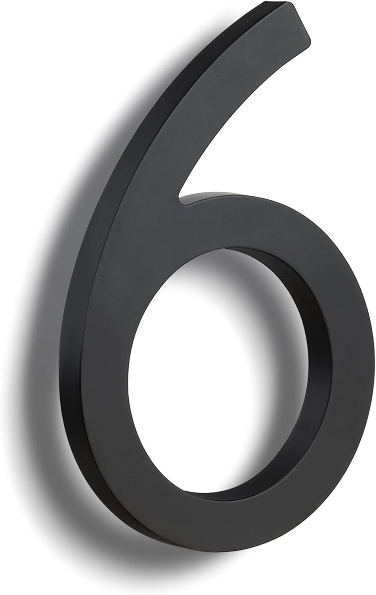 HASWARE 6 Inch Stylish ABS House Numbers - Black Slim Design - Durable and Easy to Install (Black, 6) - ShopVlot