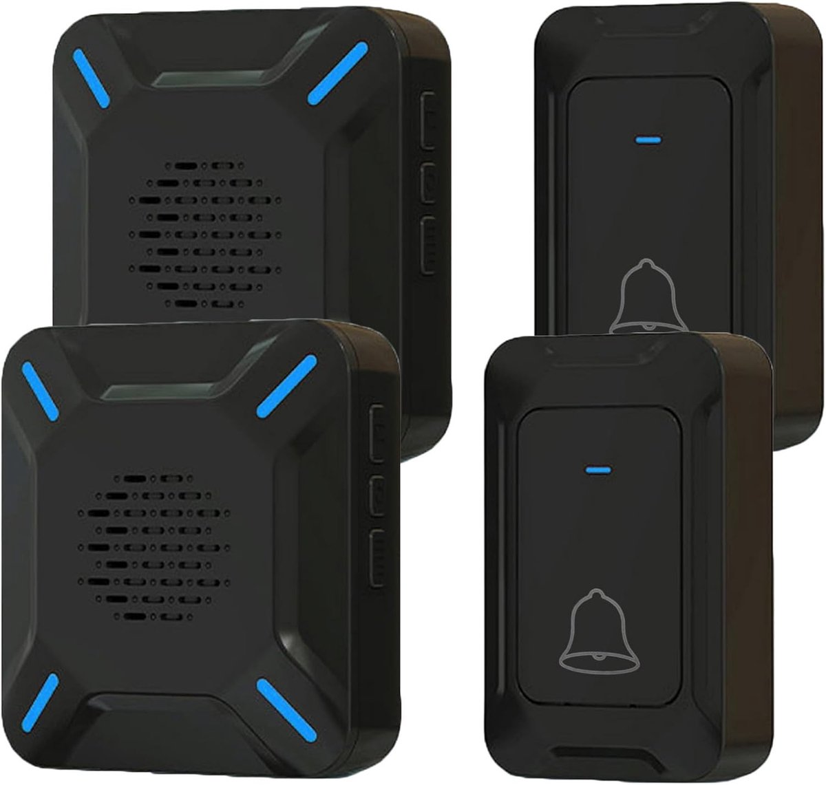 Draadloze Deurbel - Wit - Waterdicht IP68 - Met Grote Luidspreker en LED-Display - Voor Buiten