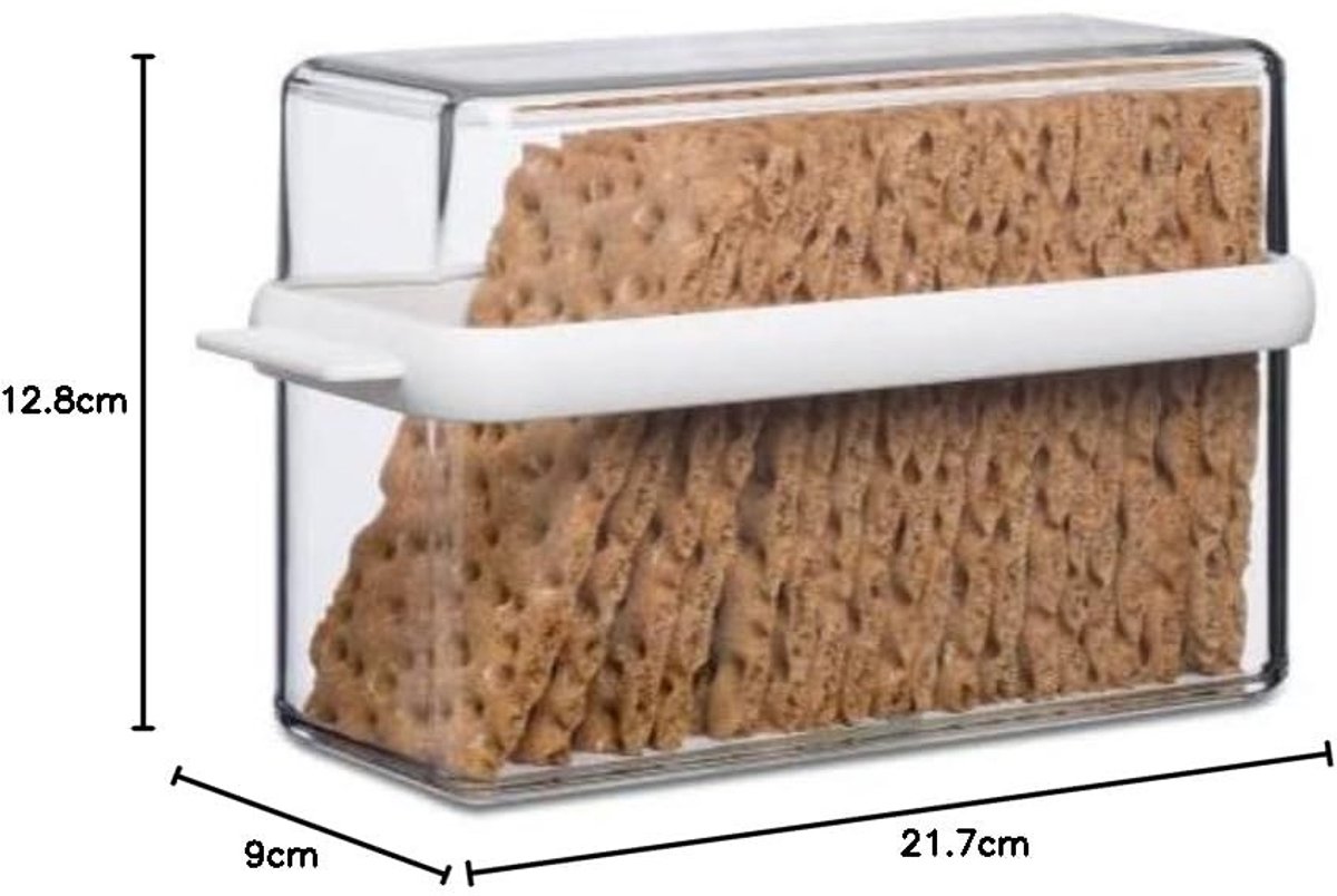 Cracker Bewaardoos - Luchtdichte Voorraadcontainer voor Knäckebröd en Crackers - 1600 ml - Wit — cadeau in Cadeau-ideeën - foto 2