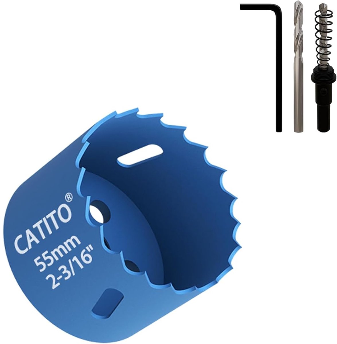 CATITO 55 mm bi-metal hole saw for recessed lights, ideal for plastic, wood, plywood (55 mm) - ShopVlot