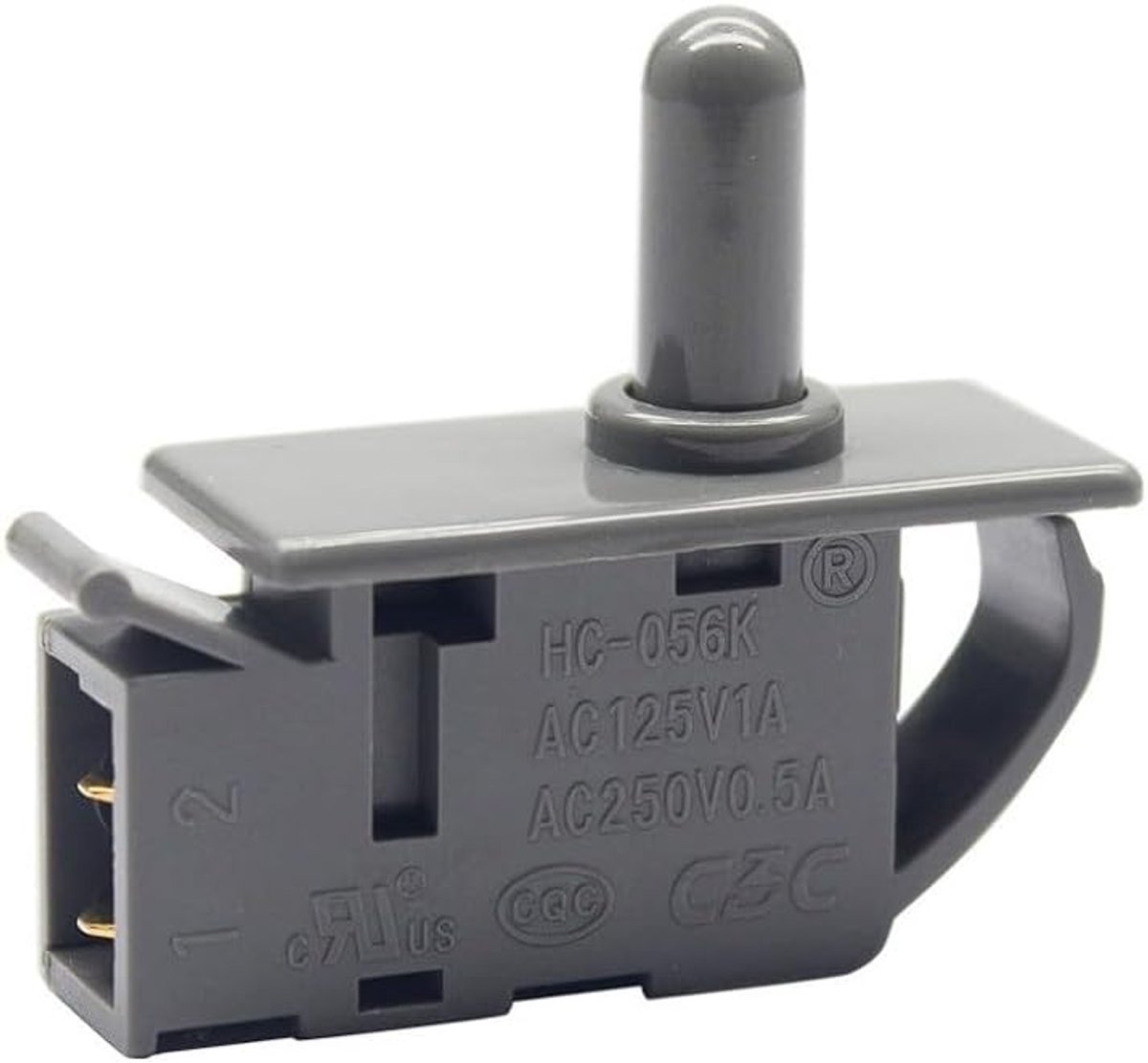 Normally Closed Push Button Light Switch for Door Lighting, Grey HC-056K 1A/0.5A-125v/250v for Wine Cabinet - ShopVlot
