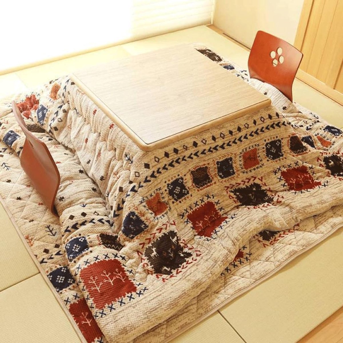 Japanese foldable storage heating table heating table Tatami mat stove tea table tea table heating table assembly - ShopVlot