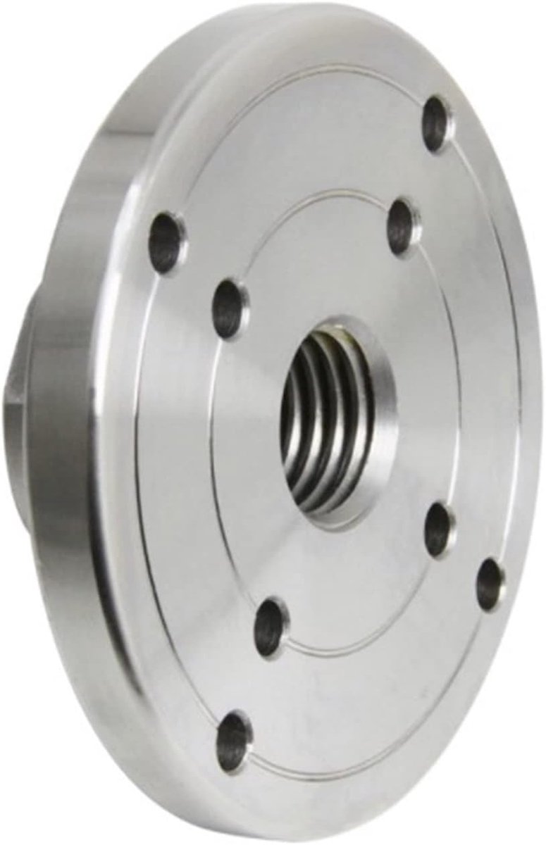 Steel wooden lathe front plate, M18 X 2.5 thread, 4 inch - ShopVlot