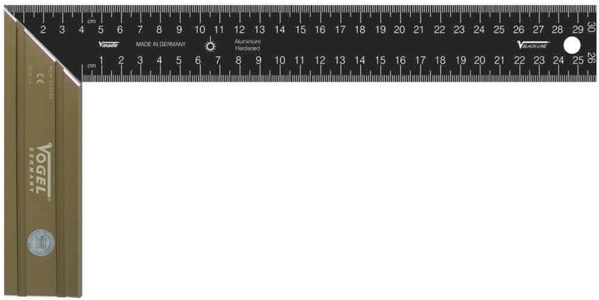 Mason angle 500mm aluminum sheet, aluminum handle, division mm/mm-mm/mm - ShopVlot
