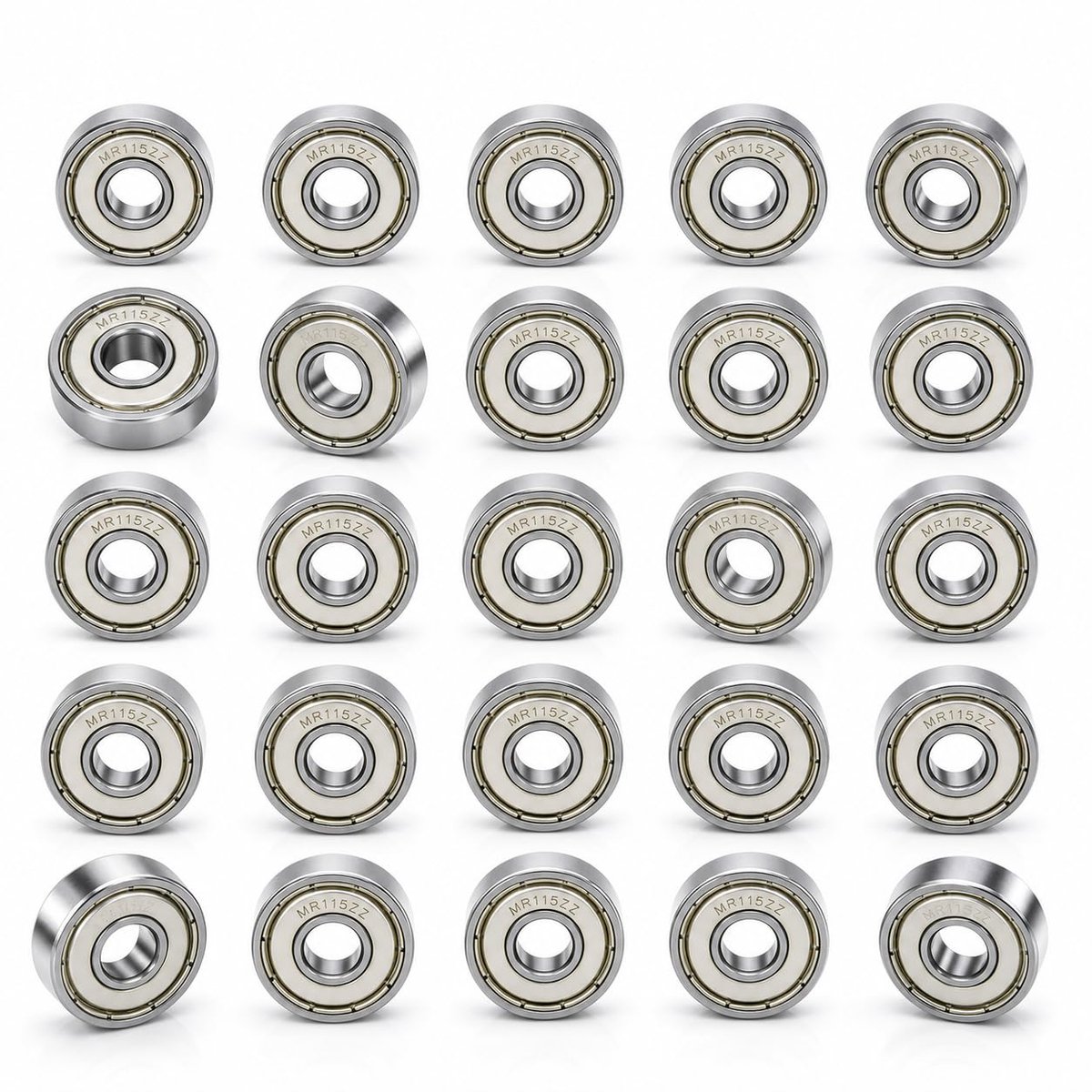 25pcs MR115ZZ Ball Bearings 5mm x 11mm x 4mm,Pre-lubricated,Chrome Plated Steel and Double Metal Seal,MR115ZZ Groove - ShopVlot