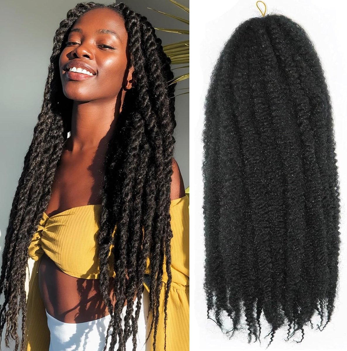 Marley Twist Braids Afro Kinky Curly Cuban Twist Hair Marley Twists Crochet Braids Synthetic Senegalese Twists Crochet - ShopVlot