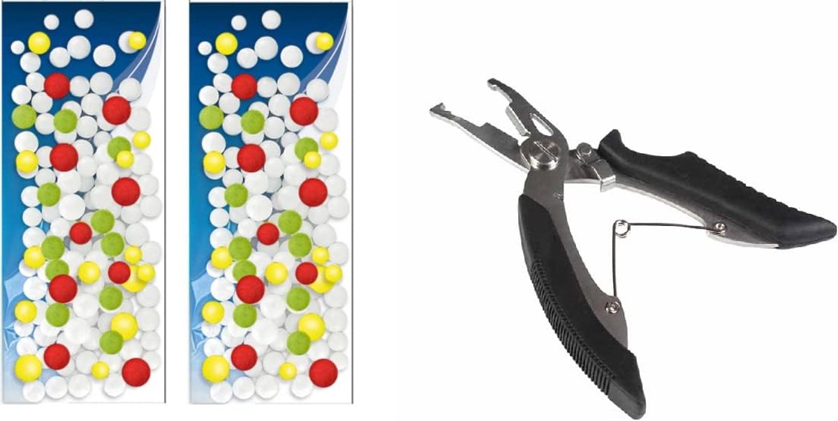 Pop Up Vloei Bollen 5-9 mm - Set van 200 Stuks - Gratis Viskniptang - Geschikt voor Zoet en Zout Water - ShopVlot