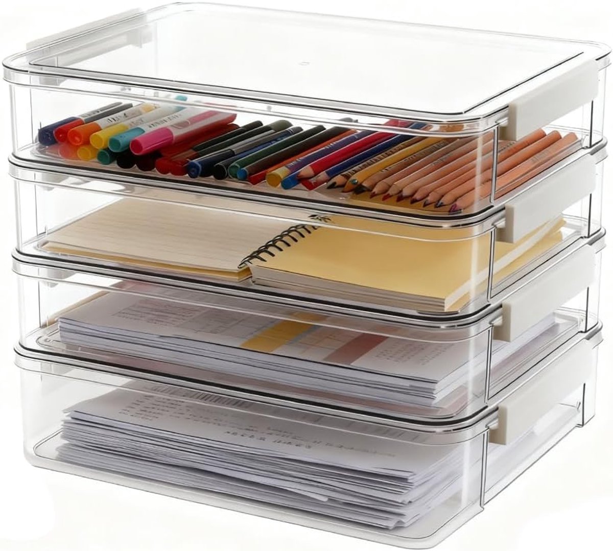 A4-ordnerbox stapelbaar - kunststof - ruimtebesparend - ideaal voor archivering - ShopVlot