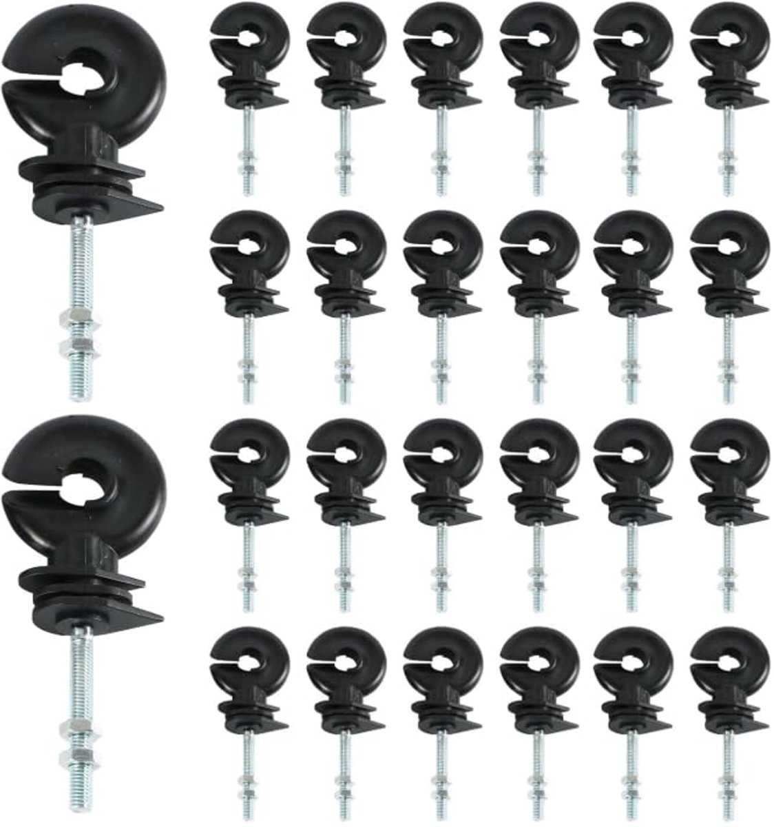 Isolatoren 50 stuks - ringisolator 90 x 6 mm - schroefisolatoren - voor elektrische omheining - ShopVlot