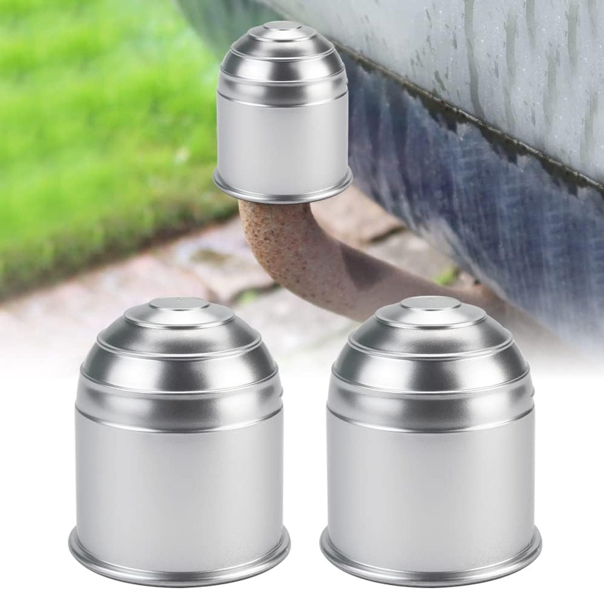 Trekbalhoes 50mm - Universeel - Zilver - Beschermt tegen olie en modder - ShopVlot