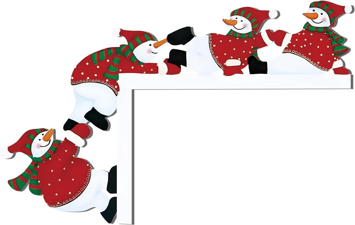 Deurdecoratie kerst - houten sneeuwman - vrolijke deurversiering - sfeervolle kerstdecoratie - ShopVlot