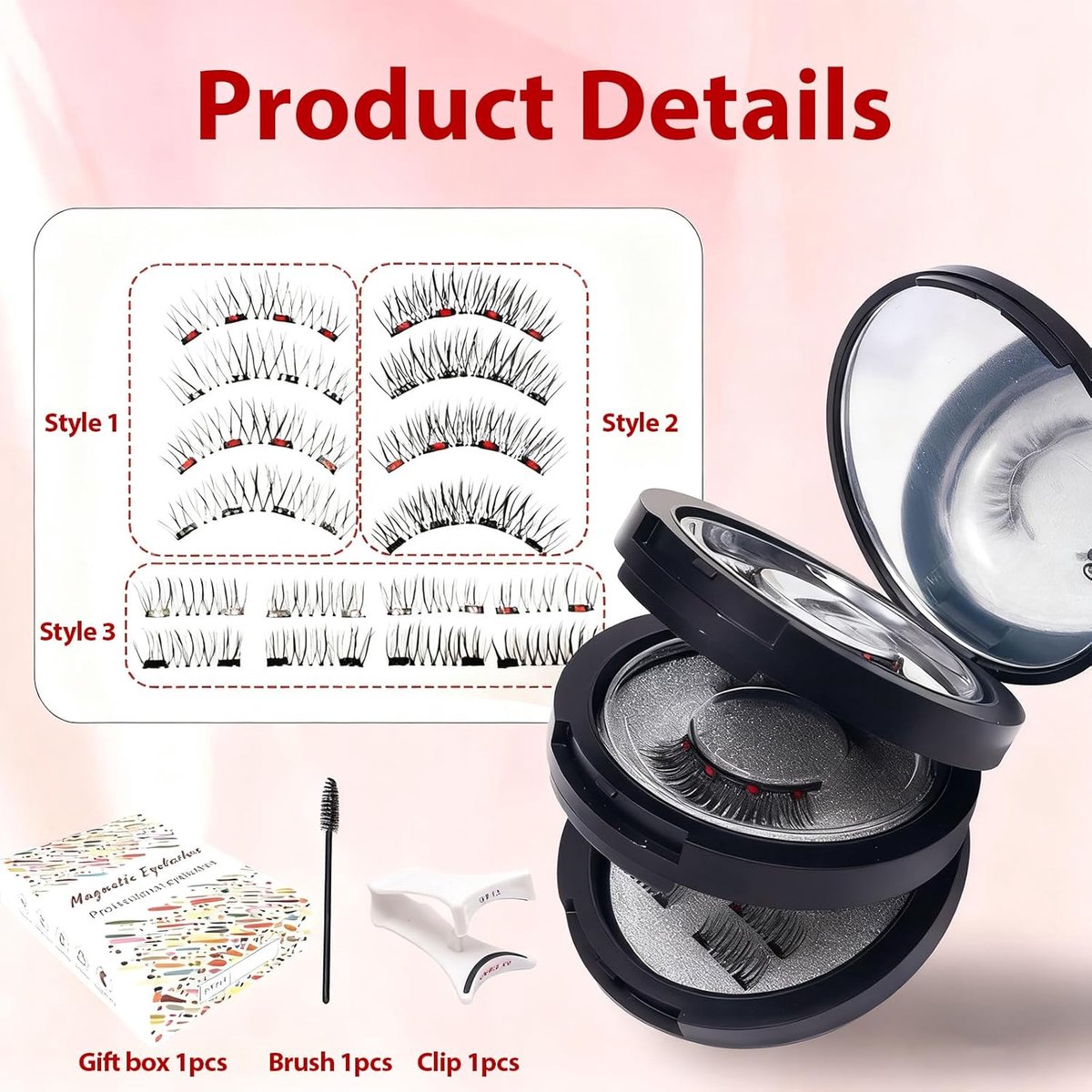 Magnetische Wimpers - 3D Wimperset met Tangen - Natuurlijke Look - Herbruikbaar en Waterproof voor Dagelijks Gebruik - ShopVlot