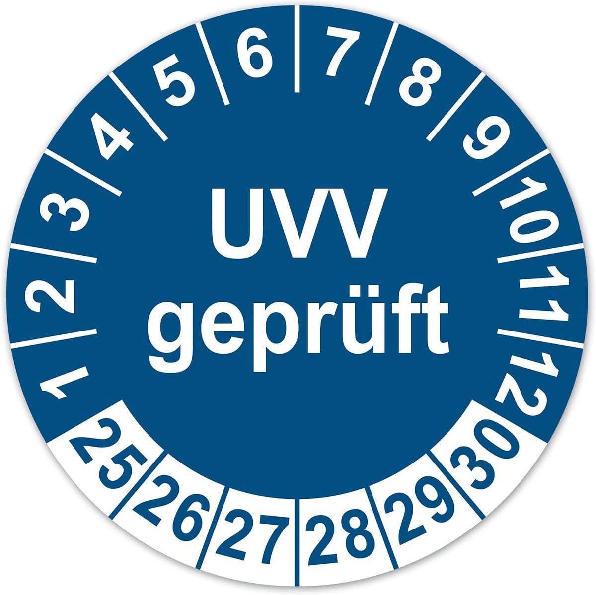Teststickers UVV-getest 2025-2030 - Blauw - Diameter 30mm - Voor veilige documentatie - ShopVlot