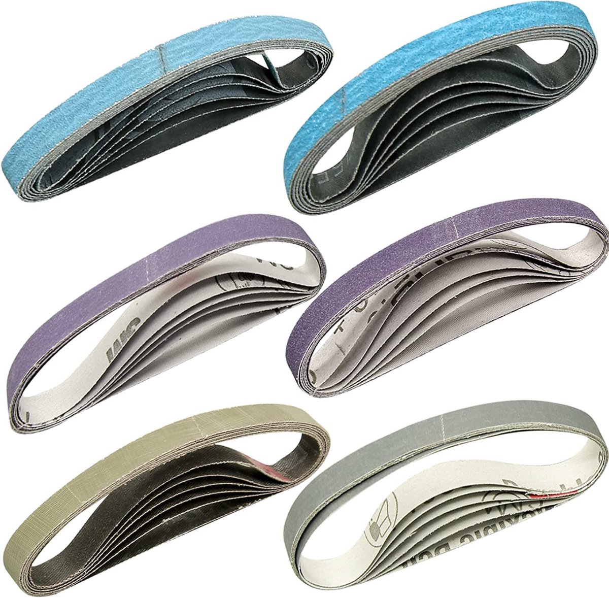 Vervangingsset voor mes slijpbanden 36 stuks - 1/2" x 12" - Diverse korrelgroottes - Perfect voor werkmes slijpen - ShopVlot