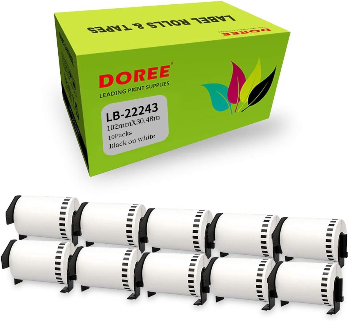 DOREE 10× White DK-22243 Compatible Brother DK-22243 Address Label Rolls - ShopVlot