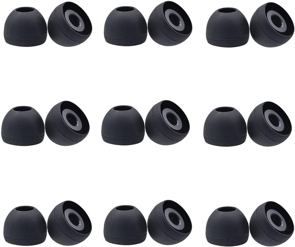 Silicone Earbuds, 9 Pairs, Universal Compatible with Most Brands (Black, Medium) - ShopVlot