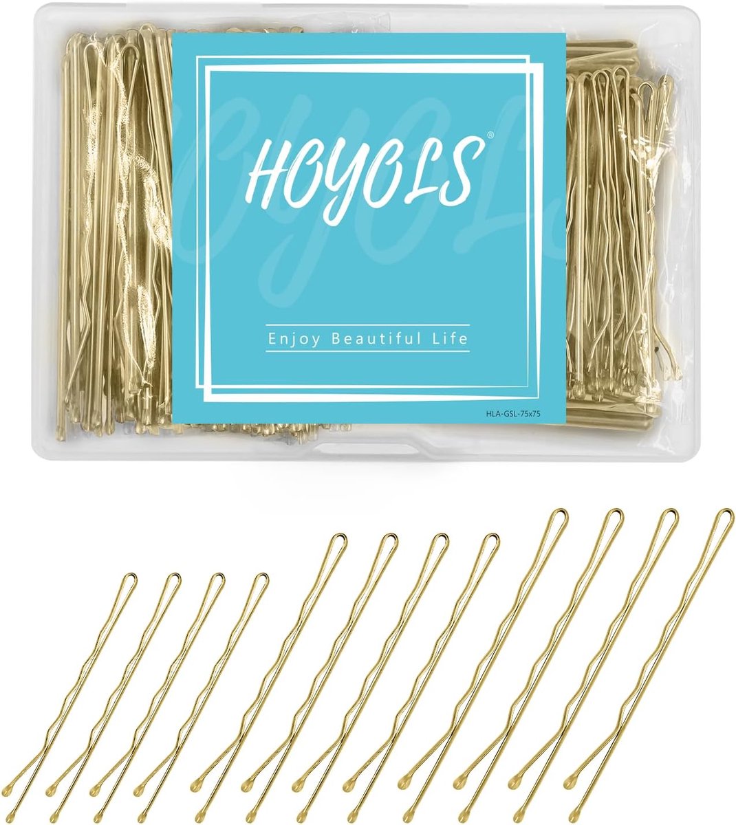HOYOLS Golden Hair Clips 150 Pieces in 3 Sizes (4.8 cm, 6 cm, 6.8 cm) for Women and Girls, Blonde Hair Clips for Bun - ShopVlot