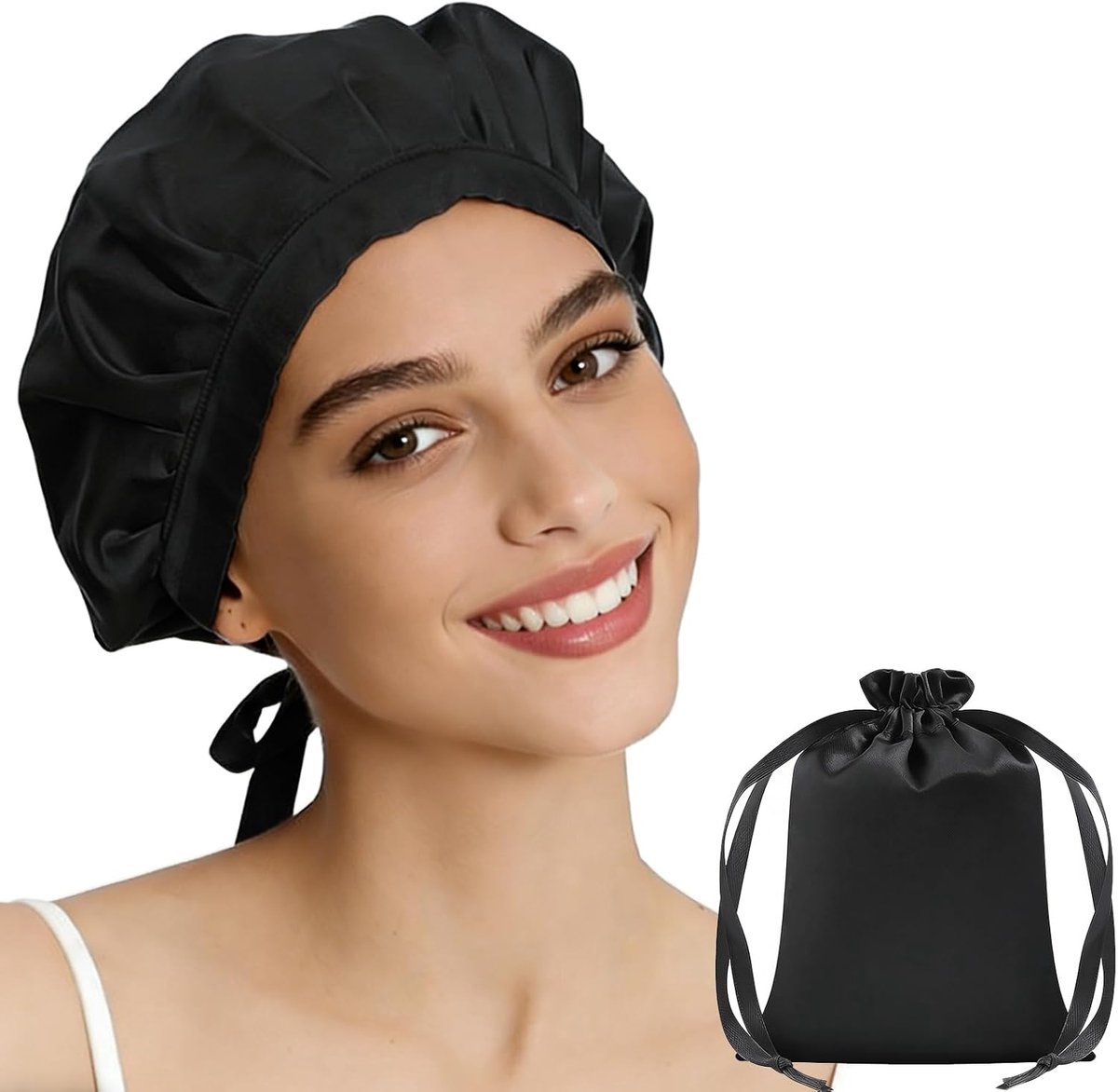 Silk Sleep Cap for Sleeping, 100% Mulberry Silk, Silk Bonnet with Adjustable Band, Hair Cap for Curly Smooth Hair at - ShopVlot
