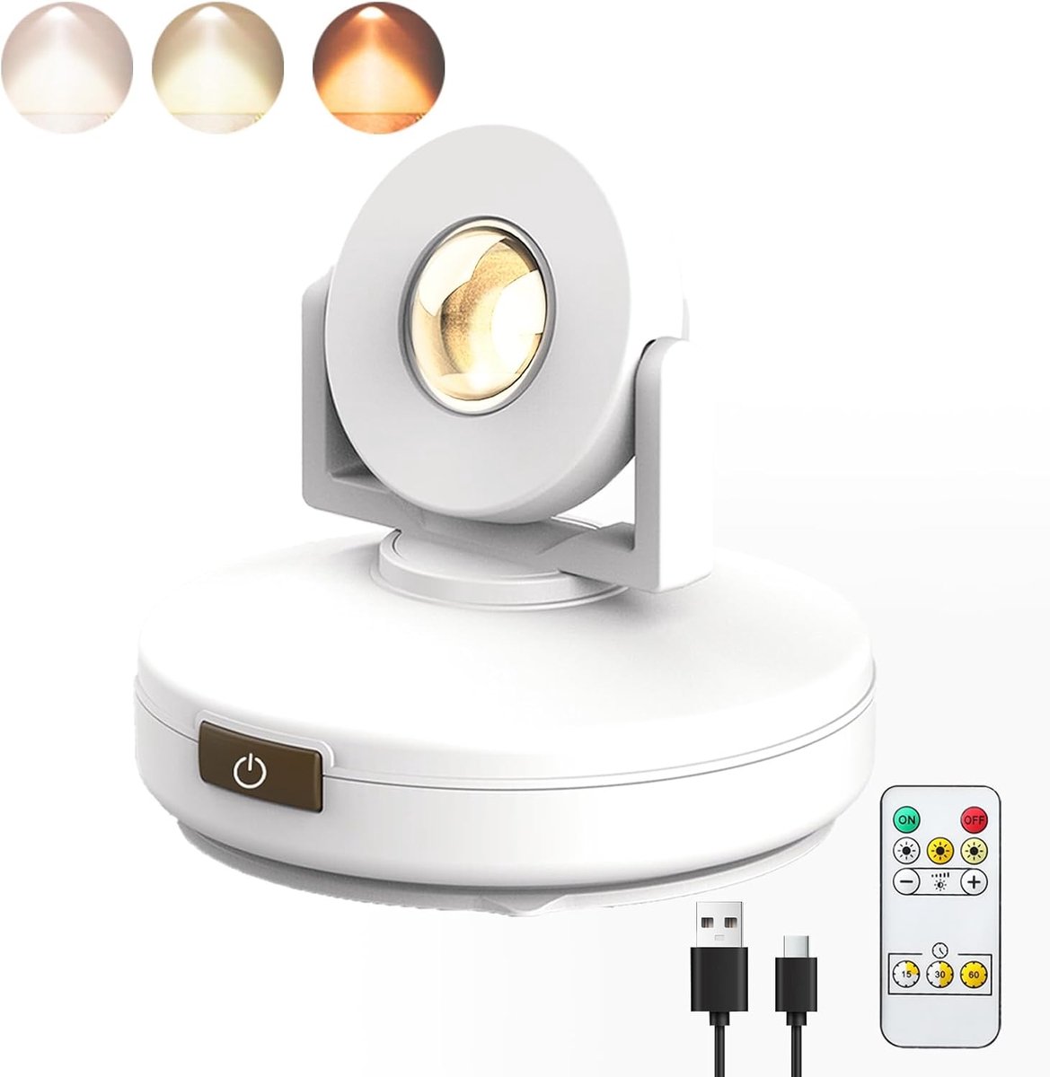 MIOBLUE draadloze LED-straalverlichting, opwaarts gerichte plafondlamp, draadloos leeslicht, batterijlamp met - ShopVlot