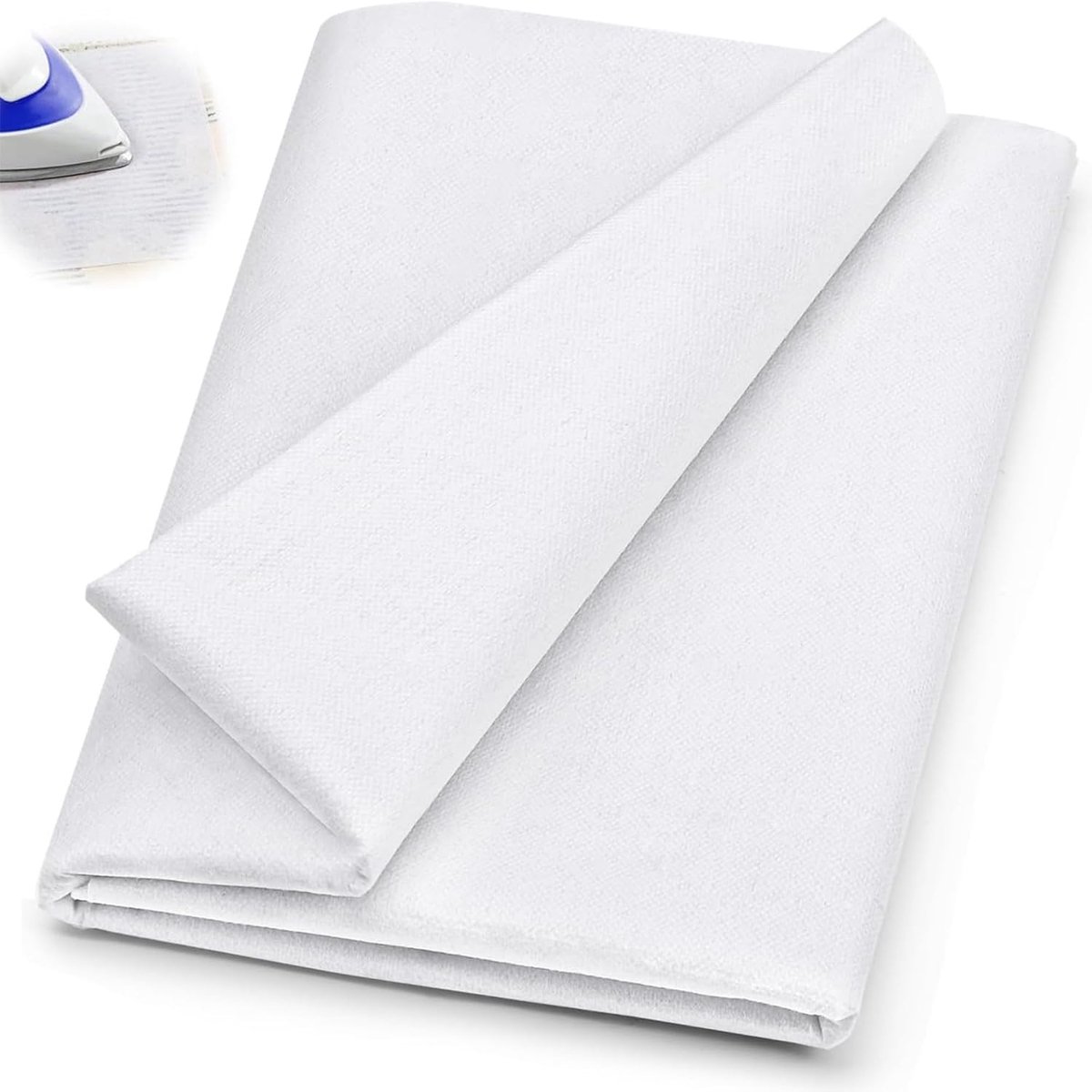 Iron on fleece, white, 1 m x 2 m, 50 g/m², heat sealing, single side, for sewing and crafts, reinforcement and - ShopVlot