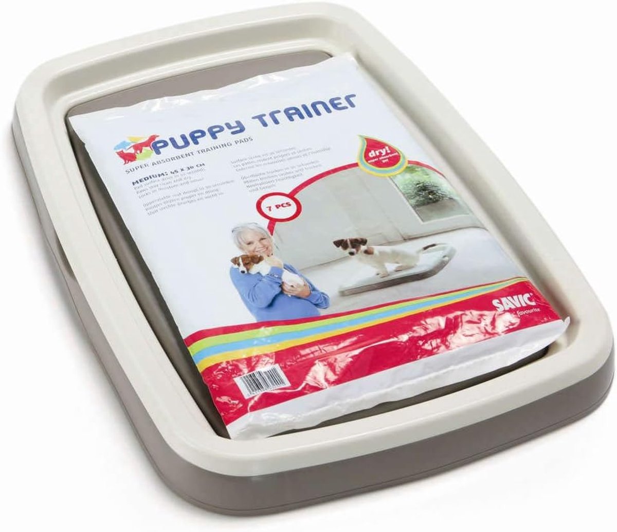 Savic Puppy Trainer Starter Kit, Medium, 46.5 x 35 x 4 cm, 7 Pads - ShopVlot
