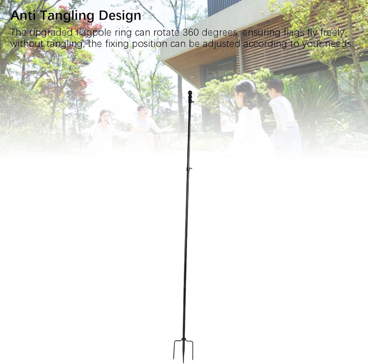 Generic 10 FT Flagpoles for Outdoor in The Ground, Adjustable Height Thickened Stainless Steel Flagpole for Outdoor - ShopVlot