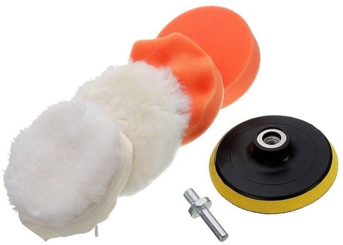 Auto Polijstpad Set - 6 Stuks - Hoge Kwaliteit - 4 Inch - Polijsten en Waxen - Inclusief M10 Boor Adapter - Geschikt voor Auto en Meubels