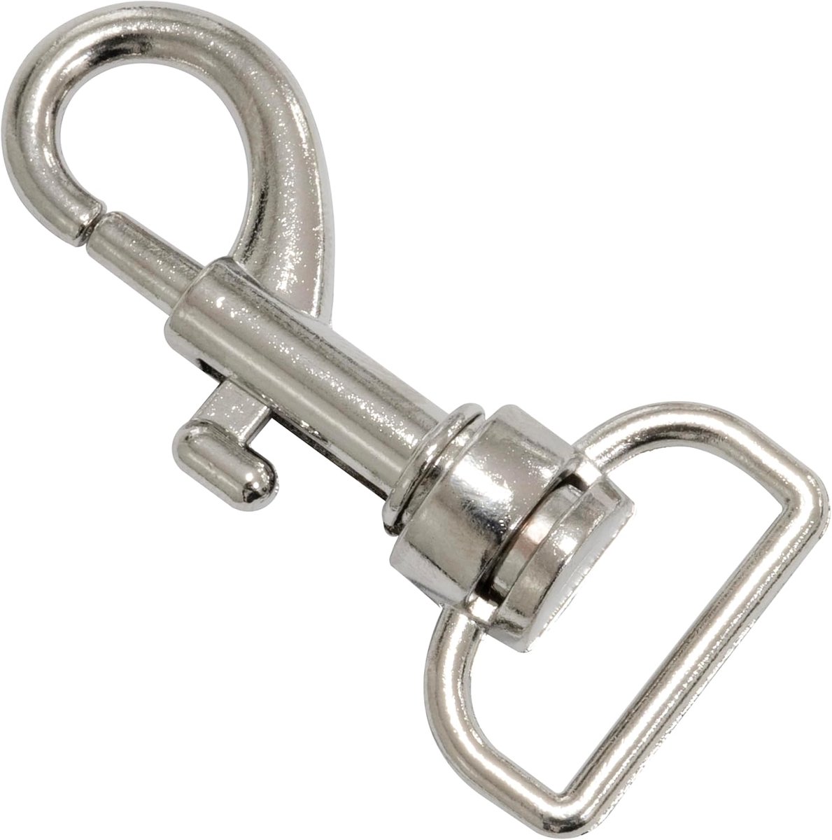 Carabiner haken set van 8 - 360° draaibaar - zilver metaal - ideaal voor identificatielabels - ShopVlot