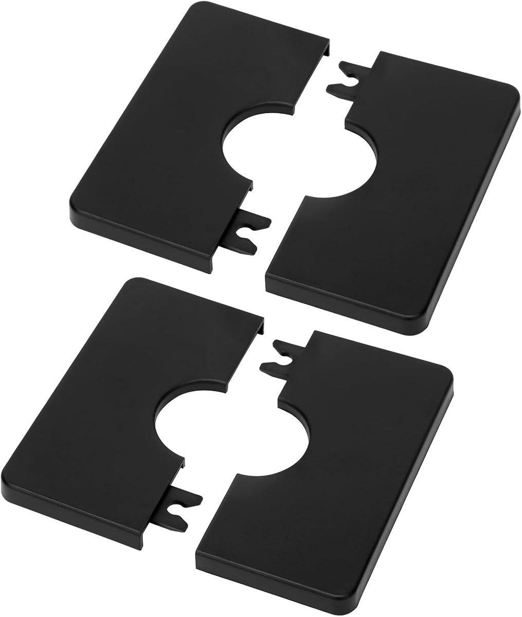 Rosette platen set van 2 - ABS vierkant - zelfklevend - decoratieve buiskappen voor 26mm buizen - ShopVlot
