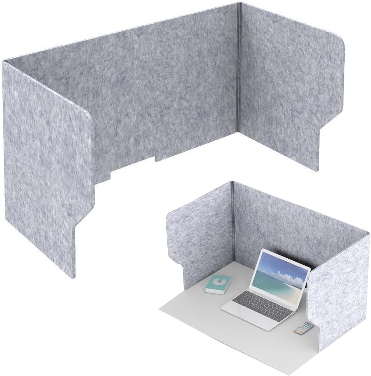 Opvouwbare bureauscheidingswand 60x30 cm - vilt - geluidsisolatie - inkijkbescherming voor kantoor - ShopVlot