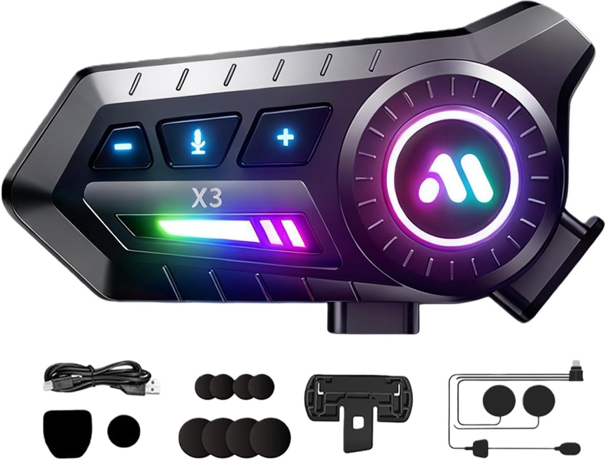 Motorfiets hoofdtelefoon - Bluetooth headset - Geluiddemping - Handsfree bellen en muziek - ShopVlot