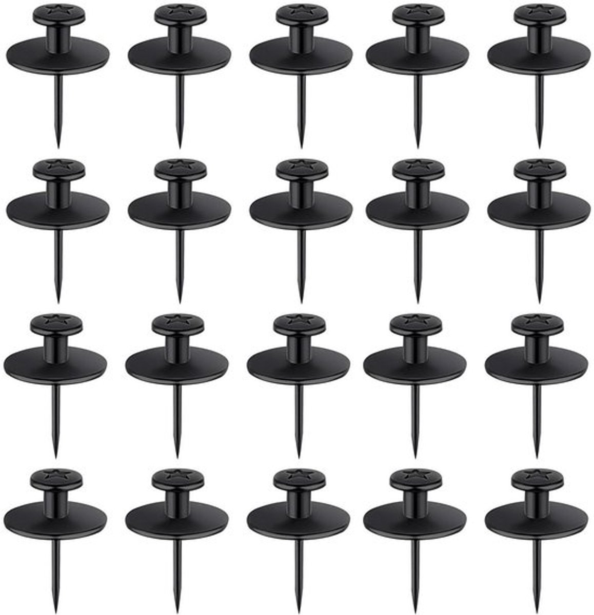 Muurnagels 20 Stuks - Decoratieve Push-Pin - Dubbelkoppige Muurspijkers - Hangers voor Foto's - Gipsplaat - Roestvrij Staal - Fotohaakjes