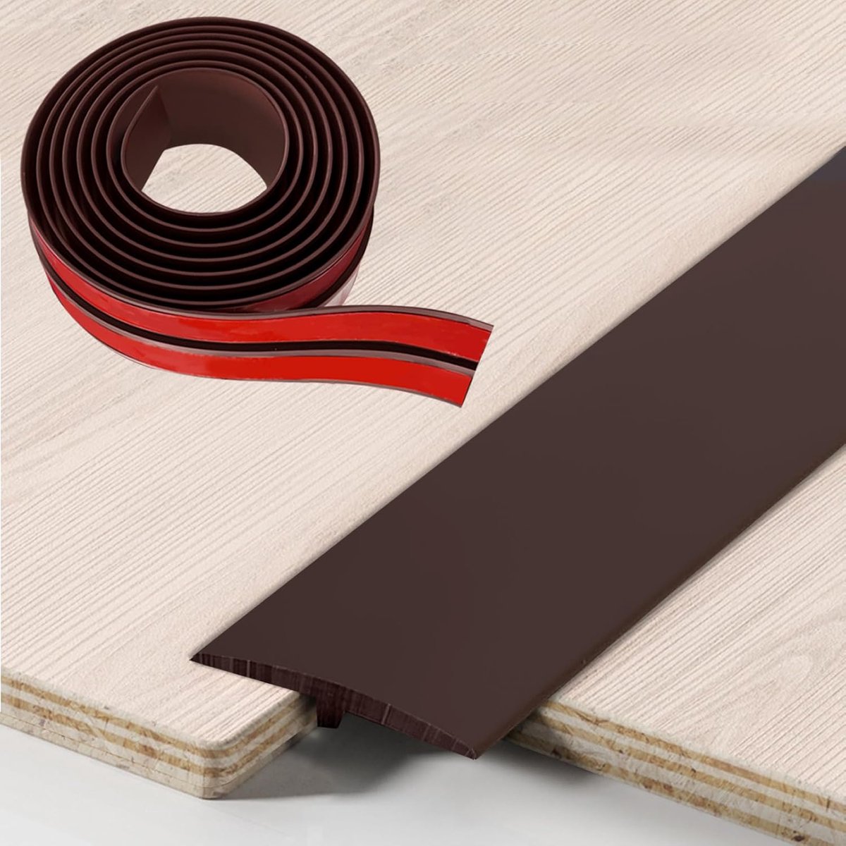 Transition profiel 5cm x 300cm - zelfklevend PVC - hoogtecompensatie - voorkomt struikelen - ShopVlot