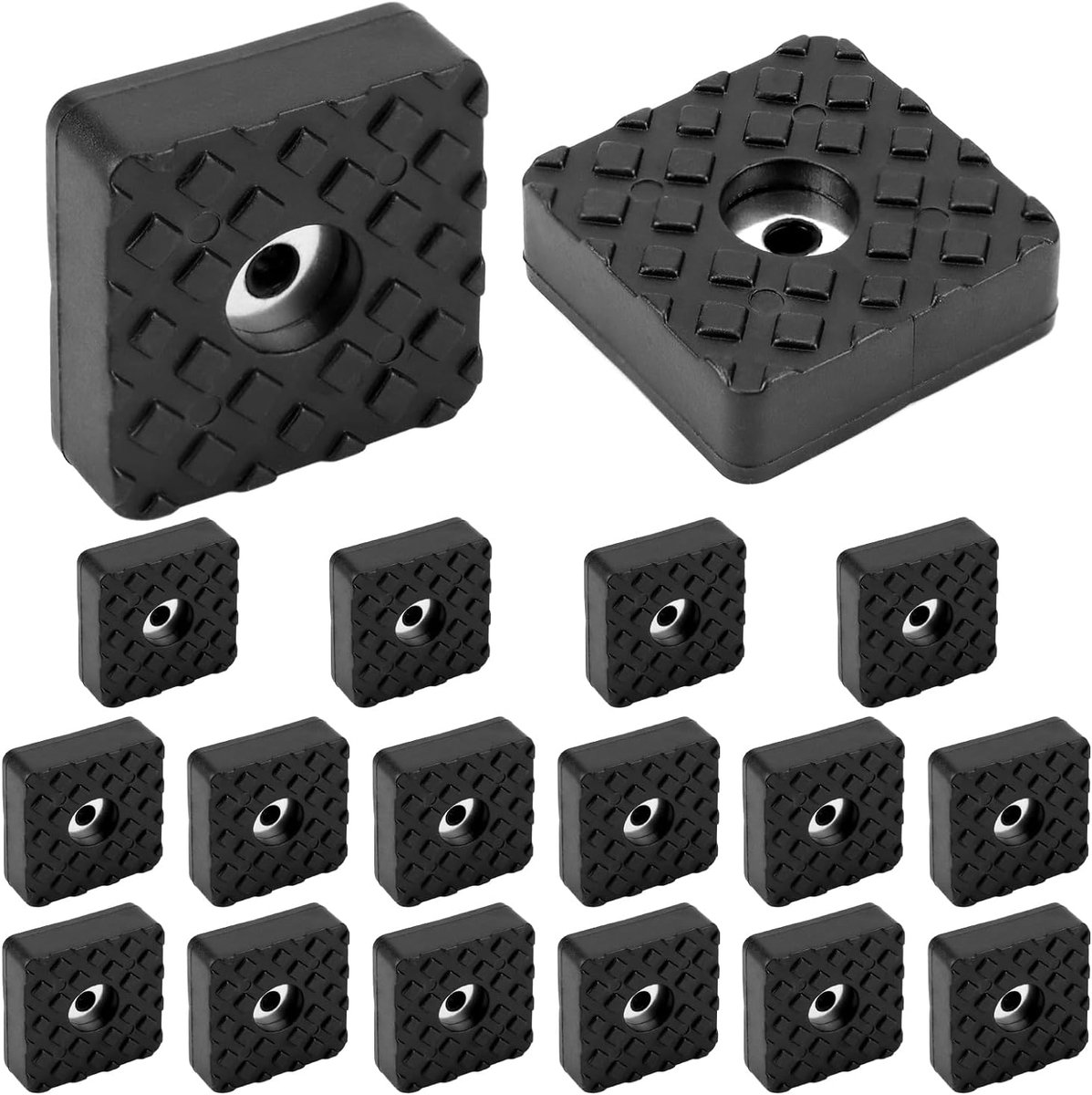 Rubber voeten 30x30x10mm - schroefbaar - zwart - verbeterde grip voor meubels - ShopVlot